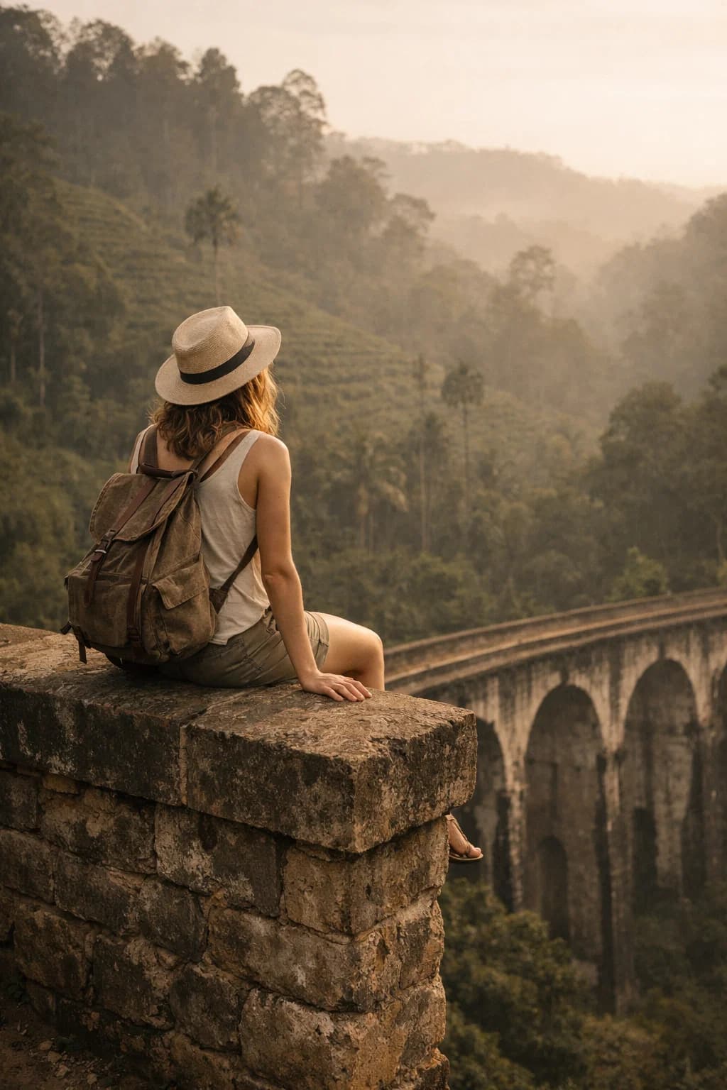 A traveler experiencing Sri Lanka's scenic beauty